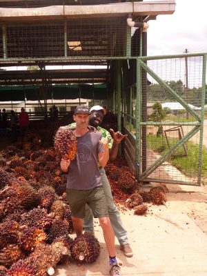 David Bronner and Olowondjo at Serendipalm in Ghana